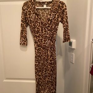 Leopard print wrap dress